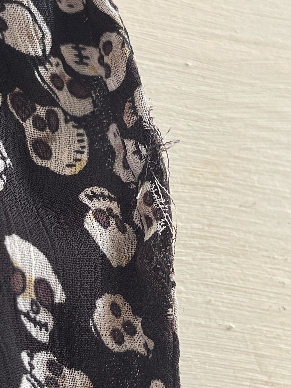 Royal Bones Black Cream Skull Print Vintage Goth Y2k Babydoll Mini Dress Daang - Picture 14 of 15